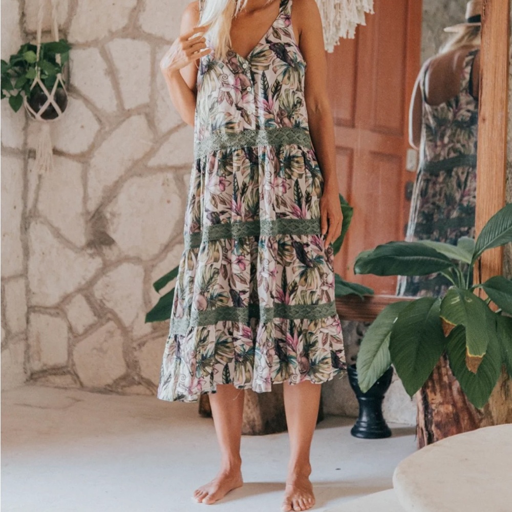 Gypsy Fish Womens Beach Sun Dress Floral Sz XL. NWT!